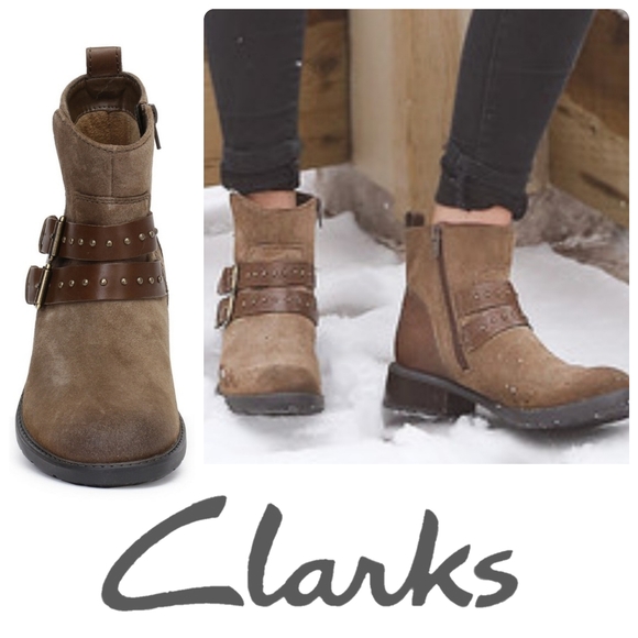 clarks studded boots